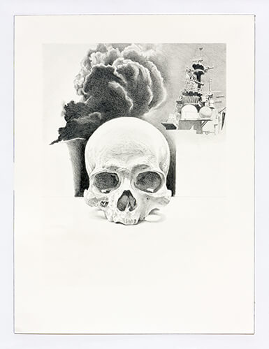 Skull II, drawing by Dennis D'amelio